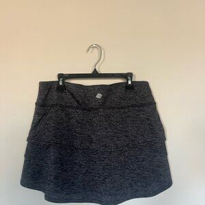 Black Gray Ruffled Athleisure Skirt